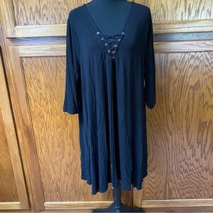 Size 2X Black Lace-front Dress